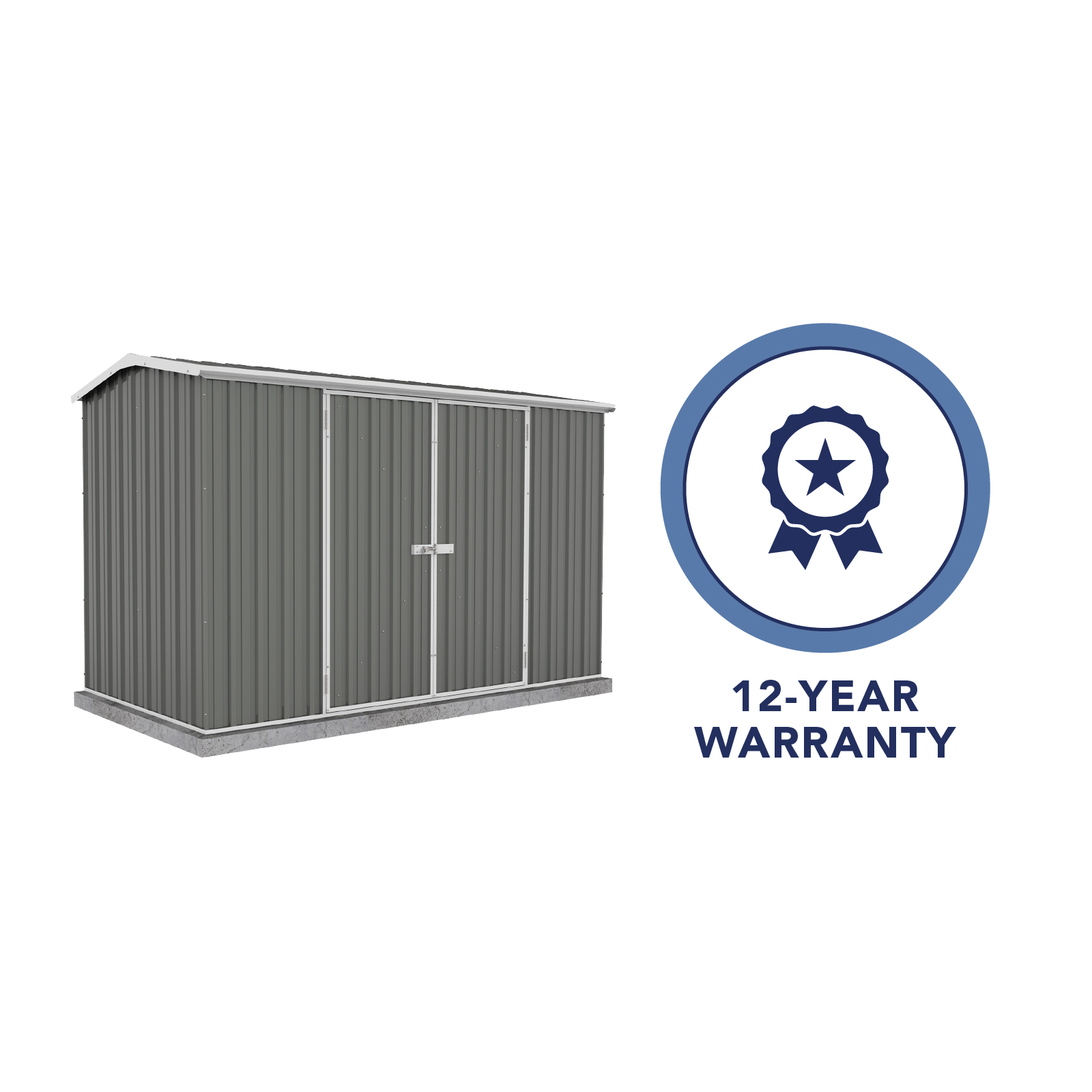 Absco Shed Premier 10 x 5 ft. Galvanized Steel and Metal Storage Shed, Gray - image 2 of 11