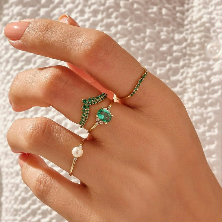 Elite Gems and Jewellery Oval Green Emerald Engagement Ring 3 ct 925 Sterling Silver Walmart