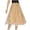 Khaki, variant on ZQUUVOU Women Tulle Casual Summer Skirt Swing Solid Collor Elastic Waist Flax A-Line Ankle Skirt Black