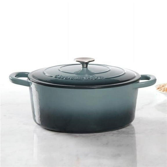 7 qt Oval Dutch Oven Crock Pot, Grey