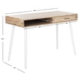 thumbnail image 3 of SAFAVIEH Jorja Contemporary 1-Drawer Writing Desk, Brown/White, 3 of 13