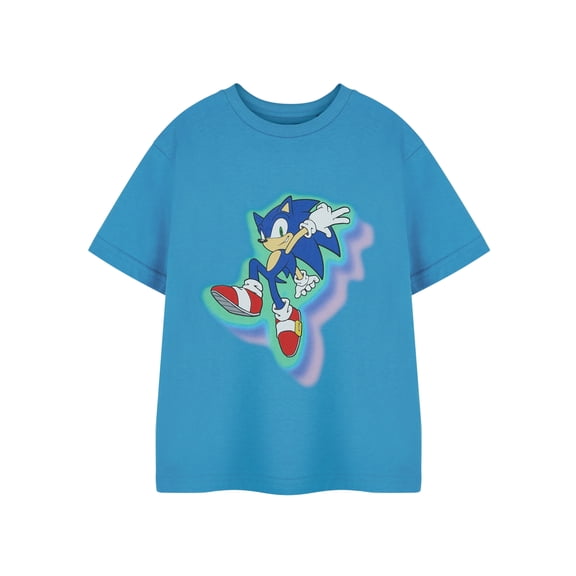 Sonic the Hedgehog Glow Trio Boys Blue Short Sleeved T-Shirt | 7-8 Years | Made by Vanilla Underground