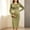 Green, variant on Womens Maternity Ribbed Midi Dress, Long Sleeve Crewneck Stretchy Bodycon Elegant Pregnancy Dress for Baby Shower Daily Wear Brown Size L
