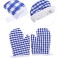 thumbnail image 7 of Ksopiavobs 2Pcs Kids Baking Gloves Kids Oven Mitts Kitchen Heat Resistant Microwave Gloves for Children Play Cooking Baking Kitchen Farmhouse Restaurant Dark Blue, 7 of 7