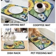 thumbnail image 4 of Washable Rubber Sunflower Cute Floral Dish Drying Mats for Kitchen Counter Home Large Coffee Bar Pad Accessories and Decor for Utensils Stemware 19.5''x12'', 4 of 7