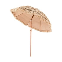 Tiki Umbrella 6ft, Thatched Patio Umbrella, Poolside Beach Umbrella, Outdoor Sun Shade with Tilt