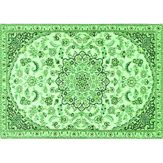 Ahgly Company Indoor Rectangle Persian Green Traditional Area Rugs, 8' x 10'