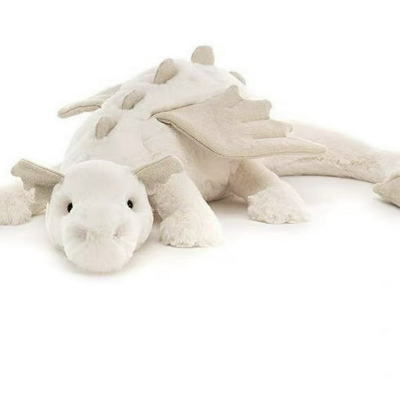 QUTETN Animaux en Peluche Dragon en Peluche pour Bébés Jouets Ptérosaure Dragon Poupées avec Petites Ailes Blanc