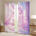 thumbnail image 2 of jejeloiu Cute Toy Bear Black Out Curtains,Pink Anime Girls Curtains Pack of 2 (42x63 Each) For Princess, 2 of 6