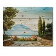 thumbnail image 3 of Designart 'Beautiful Mountains View By The Sea Side' Nautical & Coastal Print on Natural Pine Wood, 3 of 5
