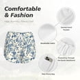 thumbnail image 6 of Lsque Vintage Blue Floral Printed Women's Running Shorts with Liner Pockets,Elastic Quick Dry Workout Athletic Gym Yoga Shorts,Womens High Waist Shorts-Large, 6 of 9