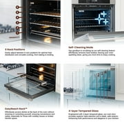 Rangaire RWOD301GS 30 Glass Touch Double Wall Oven - Stainless Steel, Electric Oven, True Convection, Self Cleaning, Easy Reach Racks