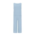 thumbnail image 5 of Cotton Linen Two Piece Sets for Women 2025 Wide Leg Two Piece Pants Set Casual Tank Tops Two Piece Outfits Summer Lounge Set, Limited Time Offer, 5 of 6