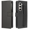 thumbnail image 2 of ELEHOLD for Samsung Galaxy Z Fold 5 Leather Wallet Case Business/Vintage Style with Card Slot Holder Pen Slot Stand Function Shockproof Scratch-Resistant Case for Galaxy Z Fold 5 2023,Black, 2 of 9