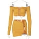 thumbnail image 3 of Traje Mujeres Crop Top Mini Falda Traje Fruncido Y2K Mini Bodycon Falda Conjunto Moda Trajes Kuymtek para Mujer Amarillo T M, 3 of 9