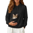 thumbnail image 4 of CAIVO Unisex Sweatshirt Kitten Pouch Hoodie, Winter Hooded Topst With Pocket And Pets Pouch For Cat Mom, Comfort Cat Dog Carrier Tops For Adults, 4 of 6