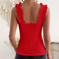 thumbnail image 2 of ZOELNI Womens Sleeveless Tank Tops Ruffle Strap Square Neck Eyelet Blouse Slim Fit, S, 2 of 4