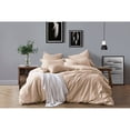 thumbnail image 3 of Swift Home All Natural Luxurious Prewashed Cotton Chambray Duvet Cover Set Almond King, King - Cal King 3 Piece Farmhouse, 3 of 5