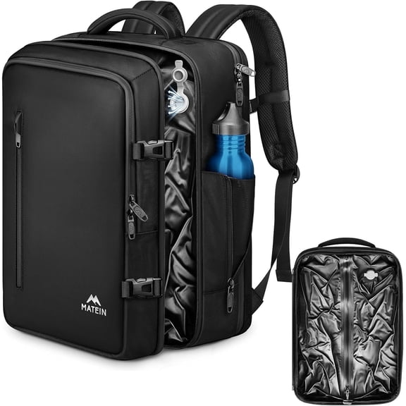 Matein 60L Vacuum Seal Travel Backpack for Men, Waterproof TSA Carry on Backpack Fits for 17 inch Laptop, Black