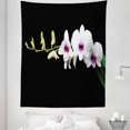 thumbnail image 1 of Flower Tapestry, Tropical Branch of Blossoms Orchid Nature Spring Season Exotic Leaves Picturesque, Fabric Wall Hanging Decor for Bedroom Living Room Dorm, 5 Sizes, Black White, by Ambesonne, 1 of 1
