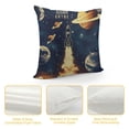 thumbnail image 4 of Qinduosi Cartoon Rocket Pillow Covers Cute Watercolor Planets Starry Galaxy Pillow Cases for Kids Boys Teens Glitter Stars Dreamy Cushion Covers for Bed Couch Chairs Navy Blue White, 4 of 5