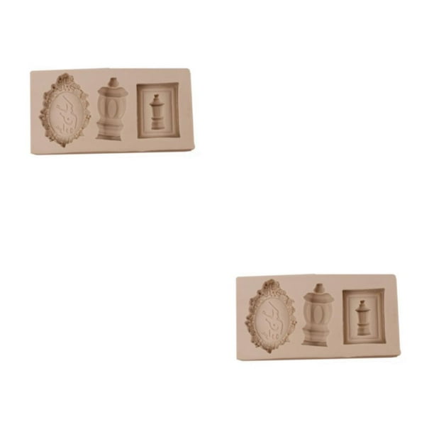 Moyic Molde de silicona para pastel de Fondant, molde de estilo Vintage, moldes de decoración de Chocolate, utensilios para hornear, dulces Gris claro 2piezas