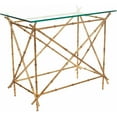 thumbnail image 3 of SAFAVIEH Mark 23.2 in. H Cross Accent Table, Clear Glass Top/Gold Legs, 3 of 10