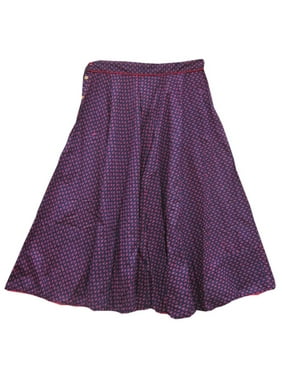 Mogul Womens Fashionable Floral Printed Cotton Maxi Skirt