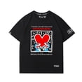 thumbnail image 1 of Keith haring Co Marca Doraemon Máquina De Impresión De Gato Pareja Camiseta De Manga Corta De Moda Algodón Puro, 1 of 4