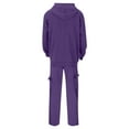 thumbnail image 4 of Dwelliawo Men's Tracksuits 2 Piece Set Solid Color Zipper Sweat Hoodie Jogging Running Pants Set Relaxed Fit Fall Winter Suit with Pockets Purple L, 4 of 5