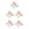 thumbnail image 3 of ZheElen Tableware Set Washable Solid Color Children Flatware Kit Indoor Outdoor Holiday Dinnerware with Storage Case Pink 5Set, 3 of 6