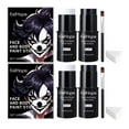Black White Face Body Paint Stick Set with Sponges and Setting Powder