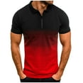 thumbnail image 2 of DDAPJ pyju Men's Quarter Zip Polos Shirt Slim Fit Short Sleeve Collared T Shirt Fashion Casual Golf Shirts Limited Time Sales Red M, 2 of 3