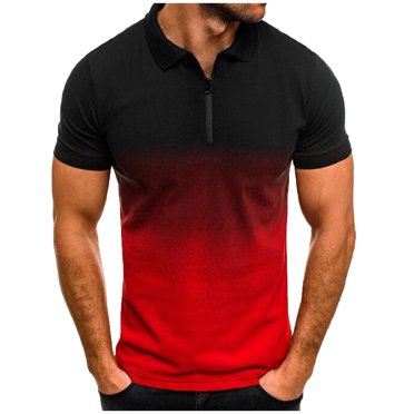 Mikilon T-Shirt à Manches Courtes pour Hommes, Imprimé, Col Rabattu