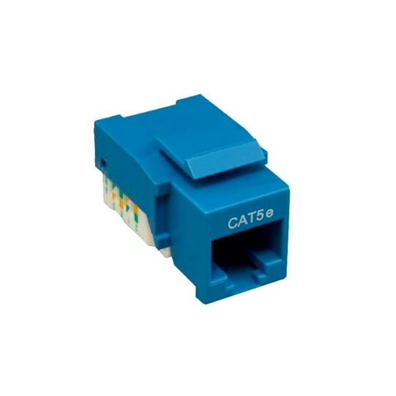 Kentek CAT5e Tool less Keystone Jack RJ45 Category 5E Ethernet Network ToolLess 110 Type Blue