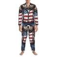 thumbnail image 3 of Rocae Patriotic Boxing Bear Art for Men's Pajamas Set Mens Pjs Sets Long Sleeve Button Down Sleepwear-X-Large, 3 of 7