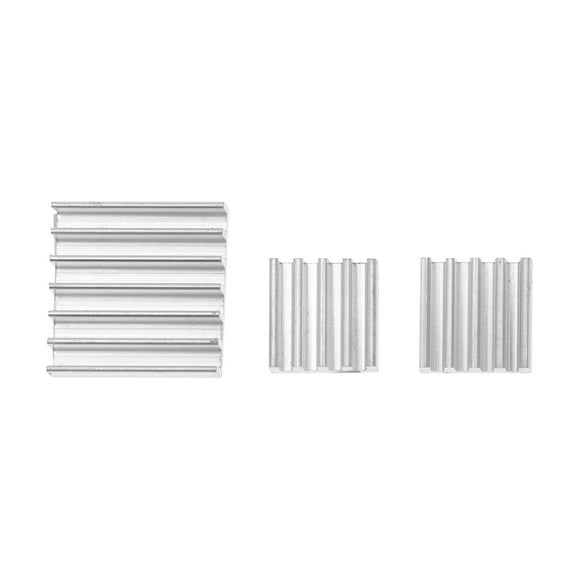 3Pcs Heat Sink Aluminum Heatsink Radiator Cooler Kit for Raspberry Pi (Silver)