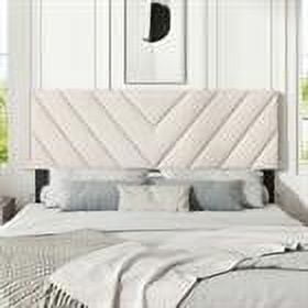 Kepooman Headboard, Linen Upholstered Headboard for Full and Queen Size Bed Frames-Beige