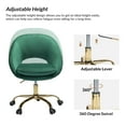 thumbnail image 5 of Luxury Office Chair Premium Modern Velvet Swivel Desk Chair with Chic Gold Base in Bold Colors Green, 5 of 9