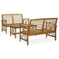 thumbnail image 1 of vidaXL 3 Piece Garden Lounge Set Solid Acacia Wood, 1 of 5