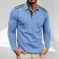 thumbnail image 3 of IYTR Men's Casual Shirts Comfy Long Sleeve Classic Basic Cotton T-Shirt Solid Color Button Tops with Pocket (Light Blue,XXXL), 3 of 7