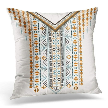 ARHOME African Design for Collar Embroidery Ethnic Geometric Aztec Neck Line Graphics Wearing Boho Pillow Case Pillow Cover 20x20 (Best African Wear Designs)