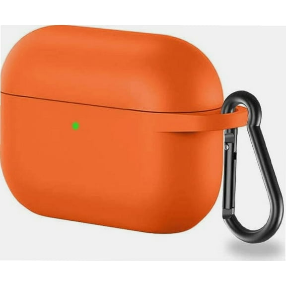 Airpods Pro 2 (2nd Generation) Silicone Case Cover 2022. Soft Silicone Skin Cover Shock-Absorbing Protective Case with Keychain for Airpods Pro 2 Case [ Front LED Visible ] (Orange)