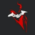 thumbnail image 2 of Women's The Batman Artistic Red & White Graffiti  Racerback Tank Top Black Heather Small, 2 of 4