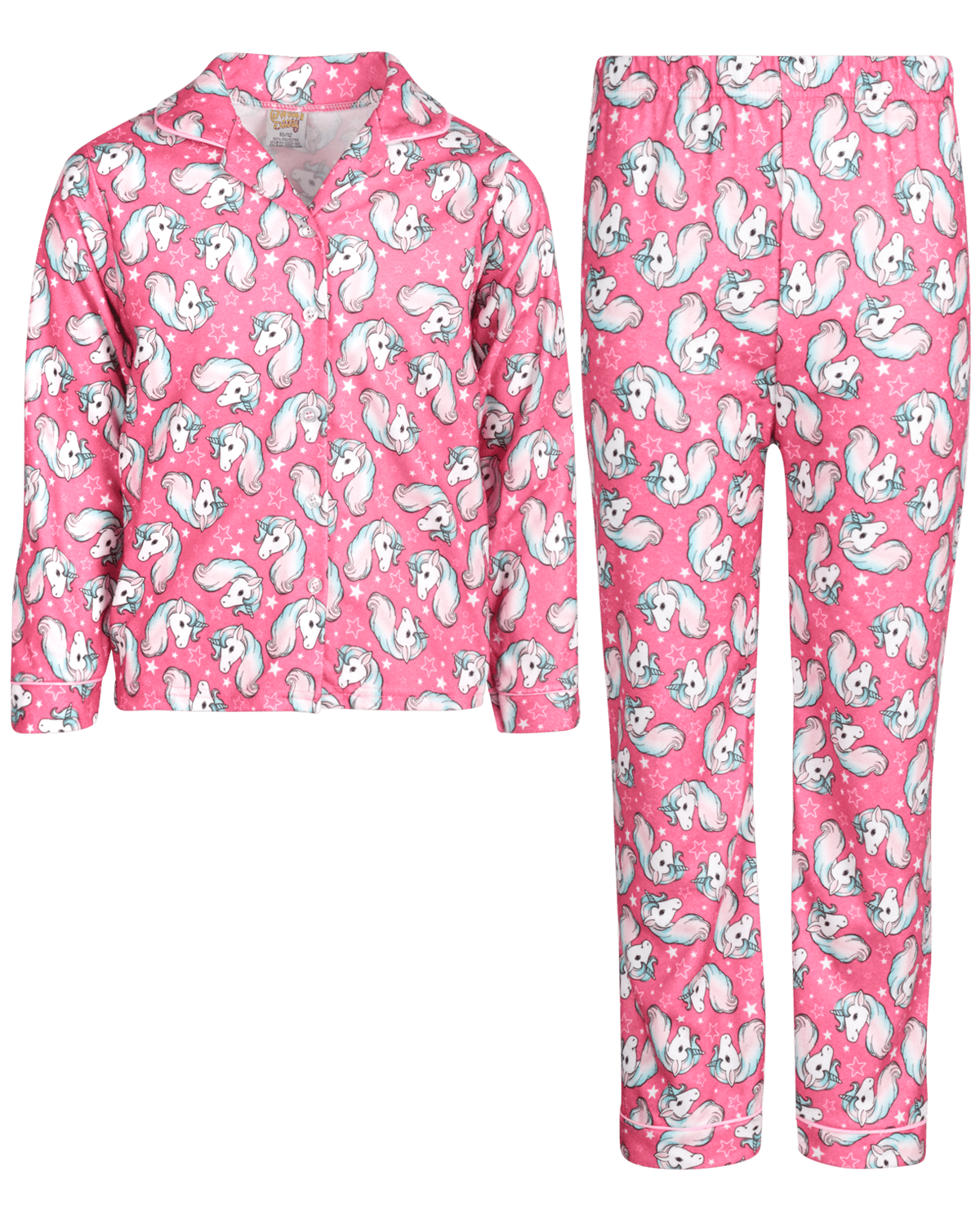 Sweet & Sassy Girl's Flannel Pajamas 2 Piece Long Sleeve Button Down