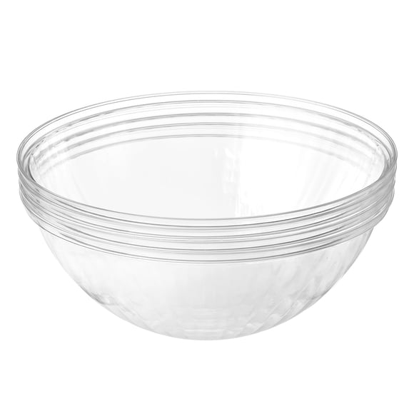 Clear Plastic Serving Bowls for Parties | 150 Oz. 4 Pack | Round Disposable Serving Bowls | Clear Chip Bowls | Party Sna