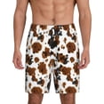 thumbnail image 1 of Balery Cow Tie Dye Pantalones cortos de pijama de punto de algodón para hombre con cinturilla y bolsillos-Large, 1 of 6