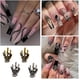 thumbnail image 3 of 72 piezas de dijes de uñas de Halloween 3D dorados y plateados para decoración de uñas, suministros de uñas punk retro gótico vintage, diseño de calabaza, araña y esqueleto mezclado para man, 3 of 5