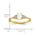 thumbnail image 3 of 14K Yellow Gold Ring Band with Stones (10) October Opal Oval Phenomena Diamond Round, Size 5, 3 of 5