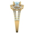 thumbnail image 3 of 2.16 ct Round Cut Simulated Blue Diamond 3 Stone 18K Yellow Gold Womens Engagement Ring, 3 of 5
